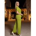 thumbnail image 4 of Conjunto Deportivo Casual para Mujer Unitalla Set de Blusa Manga Corta y Pants Recto Tela Stretch Rayada Súper Cómoda, 4 of 5