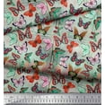 thumbnail image 3 of Soimoi Moss Tissu Georgette Papillon Coloré Imprimé 1 Yard 42 Pouces de Large, 3 of 5