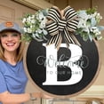 thumbnail image 1 of Clearance! Unique A Z Last Name Year Round Front Door Wreath With Bow 16, 1 of 4