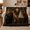 Antique decorative motif Cat Curiosity, variant on Lace Covered decorative motif Beside A Black Cat, Soft Flannel Blanket with Vintage decorative motif Tableau Print, Housewarming Gift and Home Decor for Bedroom and Living Room