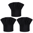 thumbnail image 1 of Juego de 3 gorros de chef para adultos, ajustables, elásticos, para panadero, cocina, gorro de chef, 1 of 5