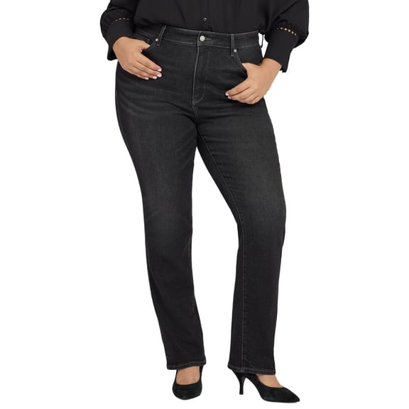 NYDJ womens Plus Marilyn High-Rise Paris Lights Straight Leg Jean, 18W