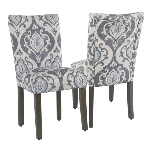 HomePop Chaise de Salle à Manger d'Appoint Classique Parsons Rembourrée, Suri Bleu (Ensemble de 2)