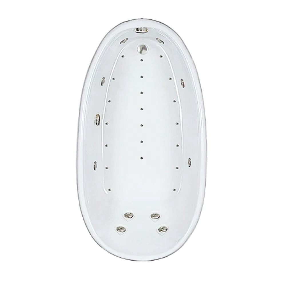 WaterTech Acrylic 72 in. x 36 in. EOW Drop-In Whirlpool and Air Bath Combination Tub - Biscuit