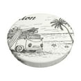 thumbnail image 6 of Uemuo Summer Vacation Scene With Camping Van Pattern Round Bar Stool Seat Covers Washable Stool Cushion Slipcover Elastic Bar Chair Covers-12 inch, 6 of 7