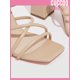 thumbnail image 4 of Everyday Collection Women Criss Cross Buckle Decor Chunky Heeled Sandals, Elegant Black Ankle Strap Sandals For Summer, 4 of 4