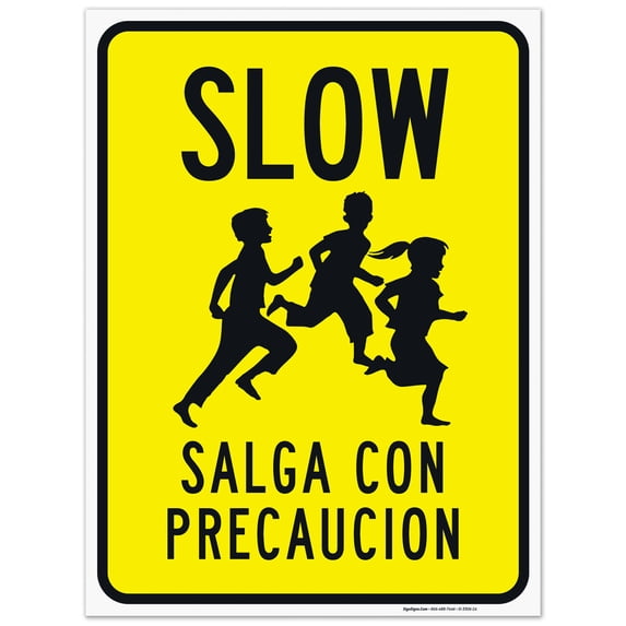 Slow Spanish Sign, Traffic Sign, 18x24 Corrugated Plastic