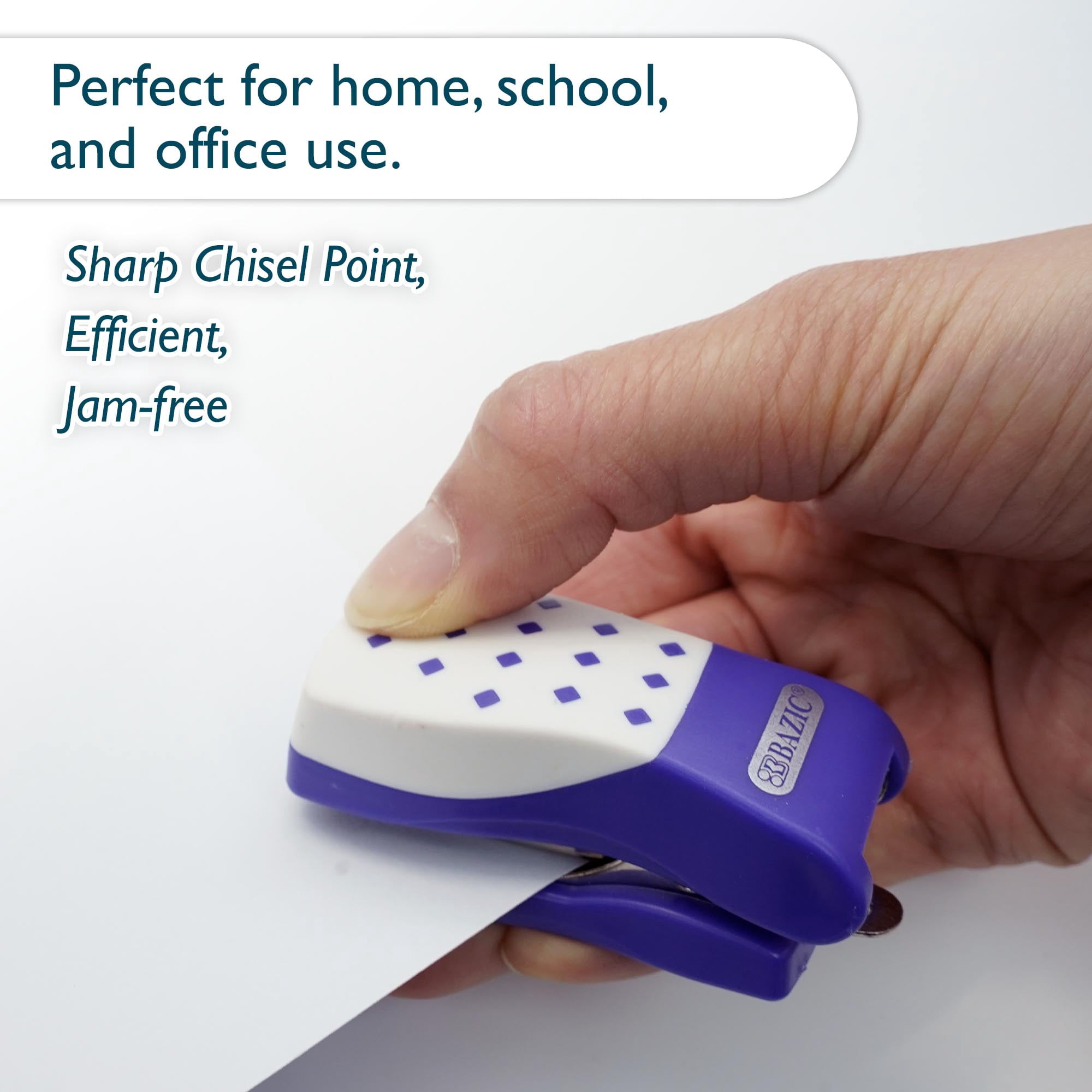 BAZIC Mini Cushion Grip Standard (26/6) Stapler w/ 500 Ct. Staples