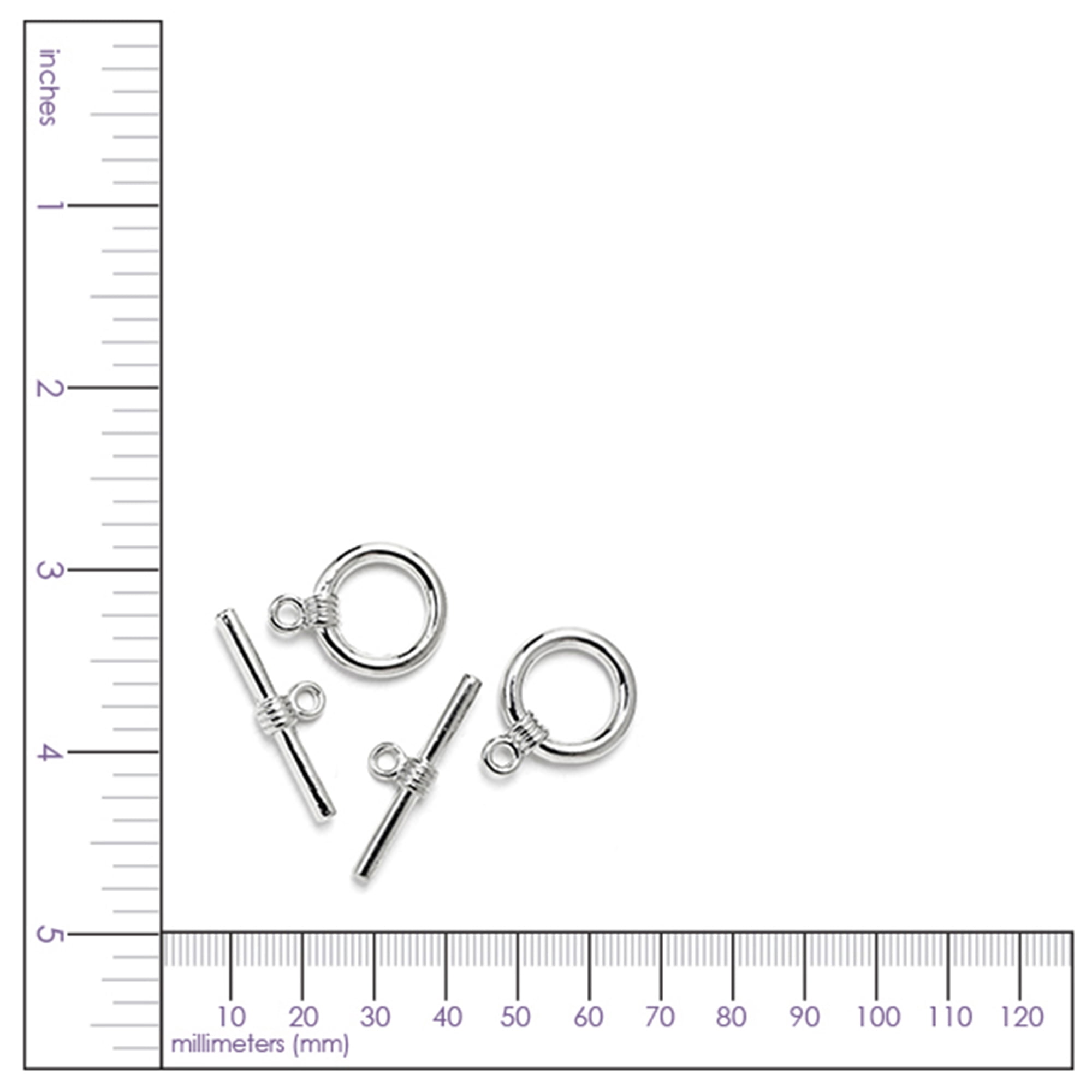 Silver Large Round Toggle, 4 Piece