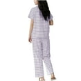 thumbnail image 3 of Tnhcen Women's 2 Piece Cotton Pajamas Set Ladies Button Down Long Short Sleeve Printed Sleepwear Homewear Set M-3XL, 3 of 4