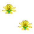thumbnail image 4 of QualitChoice Exquisite Rotating Flower Shape Music Candle Wedding Birthday Cake Candles Portable Home Decorations for Children Yellow 2Set, 4 of 6