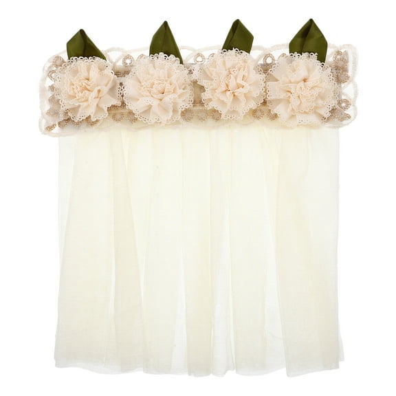 ibasenice Miniature Window Curtain Lace Fabric 1Pcs 9.43X9.43X0.79in Beige