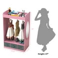 thumbnail image 6 of Ktaxon Kids Dress Up Storage Armoire Wardrobe Dresser Children Costume Organizer Portable Closet with Mirror & 3 Drawers for Bedroom Party Nursery, Pink, 6 of 15