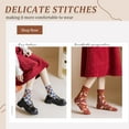 thumbnail image 5 of 5 Pairs Women's Vintage Wool Socks, Super Cozy Thick Winter Hiking Crew Socks, 5 of 7