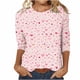 thumbnail image 1 of Camisetas de Manga Corta para las Mujeres Retro Cuello Redondo Pascua Impreso Suelto Top, Ligero Poliéster 3/4 Camiseta de Manga para el Desgaste Casual, Diario Y de Primavera, 1 of 4