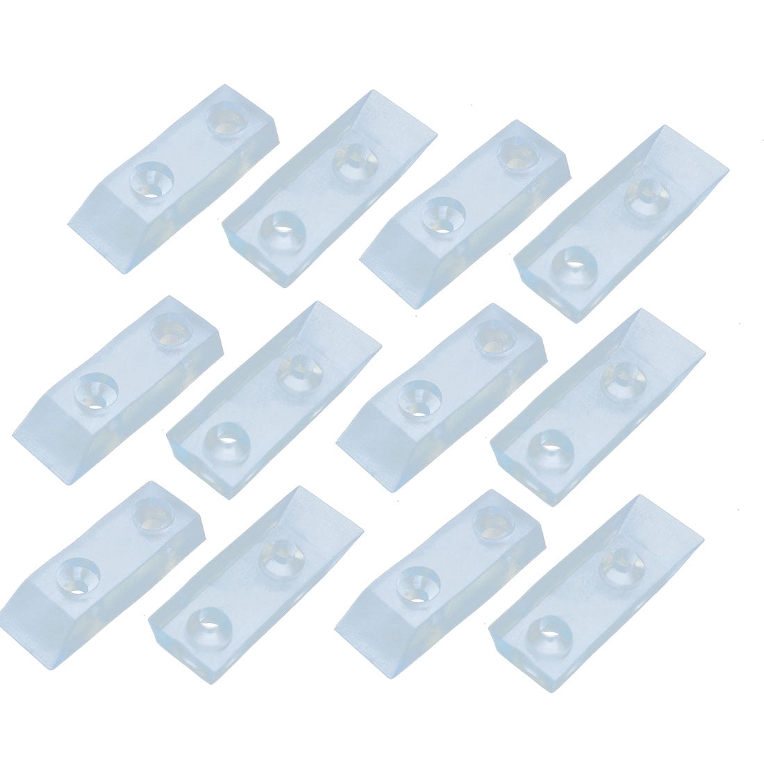 40mmx14mmx7mm Rubber Furniture Leg Foot Protectors Pads Clear Blue 12pcs