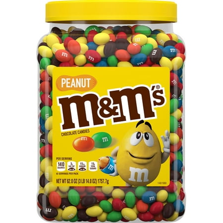 M&Ms Peanuts Jar Pantry Size, 62 Ounce