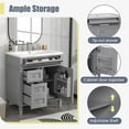 30'' Bathroom Vanity with Top Sink, Grey, Modern Storage Cabinet, 2 ...