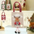 thumbnail image 1 of Bolsas de regalo navideñas con muñecas - Bolsa de cordón de ciervo de Santa Snowman - tela de tela, 43cm de capacidad para caramelos y golosinas, 1 of 6