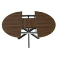 thumbnail image 2 of PORKISS 59" Extendable Round Dining Table for 6, Modern Kitchen Table with Carbon Steel Base, Dining Room Table with Thickened Wood Grain Tabletop, Perfect for Small Space, Walnut+Black, 2 of 9