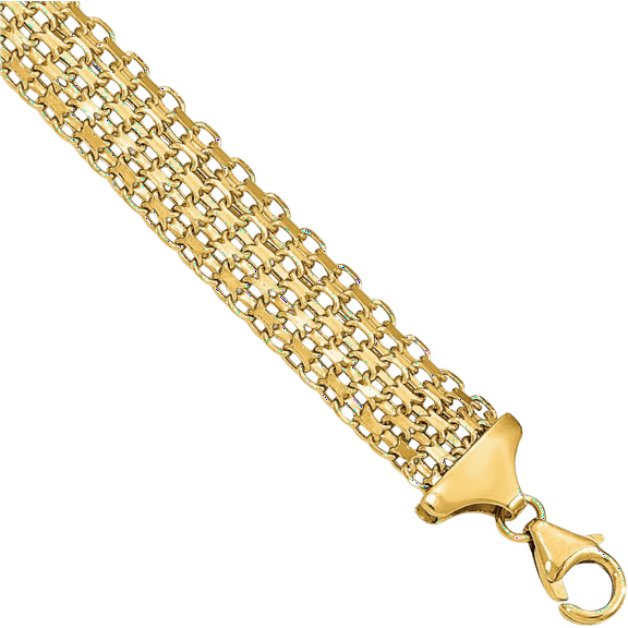 14K Solid Yellow Gold Link Chain Bracelet