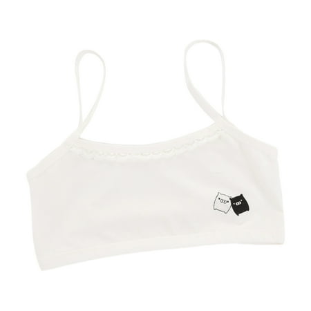 

HeroNeo Puberty Girls Spaghetti Strap Training Bra Cute Cartoon Little Pig Underwear Wir