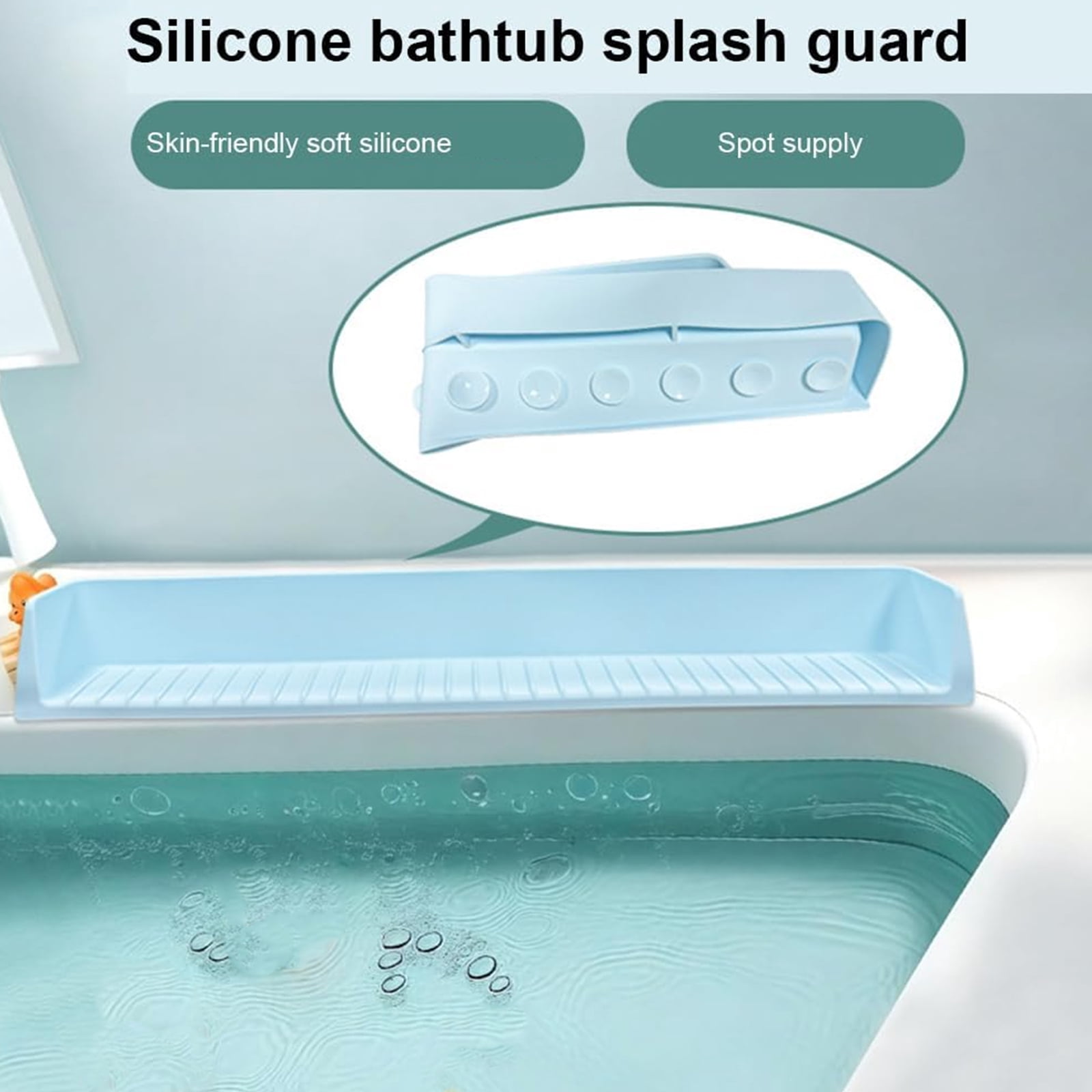 Bathtubs Splash Guards For Kids 3 Feet Extended Design With Suction Cups Toy Storage Area Nonslip Waterproof Bath Accessory