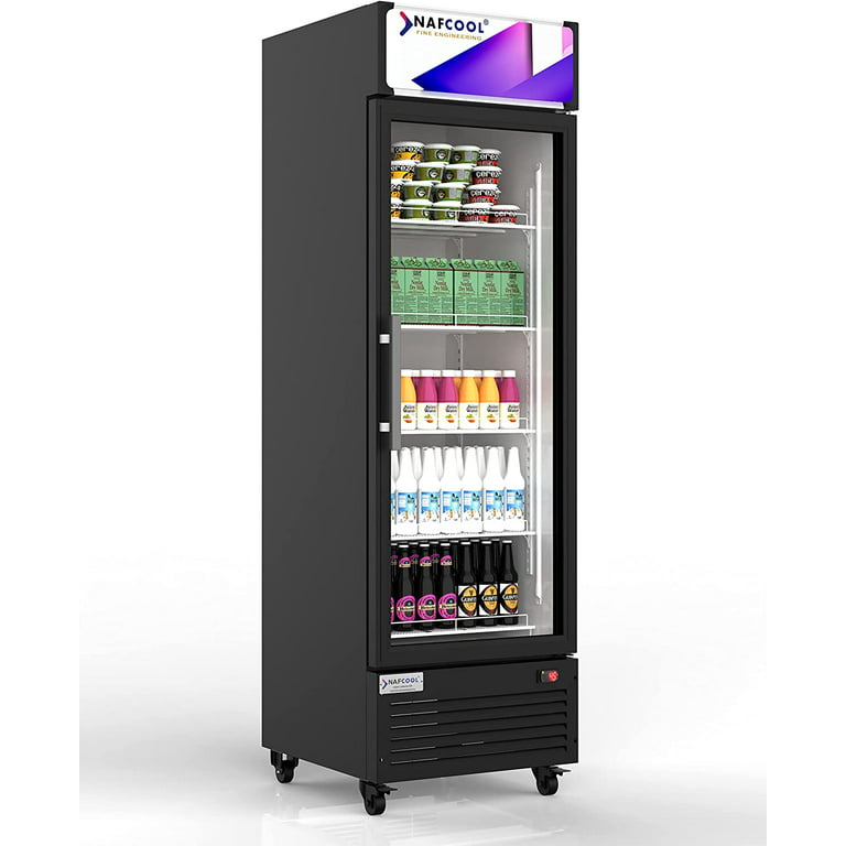 NAFCOOL 200-Can 3 Cu ft Mini Commercial Refrigerator, Small Beverage  Refrigerator Cooler, Glass Door Display Fridge
