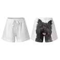 thumbnail image 4 of Women's Funny Animal Print Shorts Casual Summer Beach Vacation Pants Loose Elastic Waist Tie Front With Pockets, 4 of 5