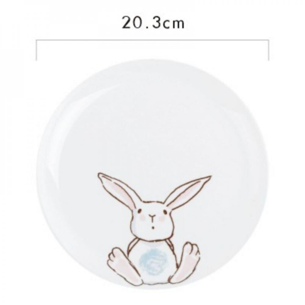 1pcs Dinner fruit Plate Round/Square Ceramic Plate With Handle Dishes 
