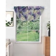 thumbnail image 2 of Waterfall Valances for Windows, Purple Lavender Kitchen Sheer Valance Curtains, Butterfly Flower Abstract Brush Artwork Rod Pocket Elegant Swag Valances for Living Room Bedroom, 47.2"x38.5", 1 Panel, 2 of 8