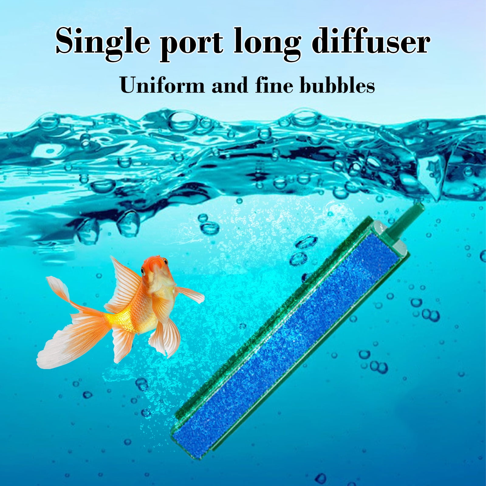 Blue Aquarium Gas Stone Bar Bubbler, Fish Tank Air Bubble with