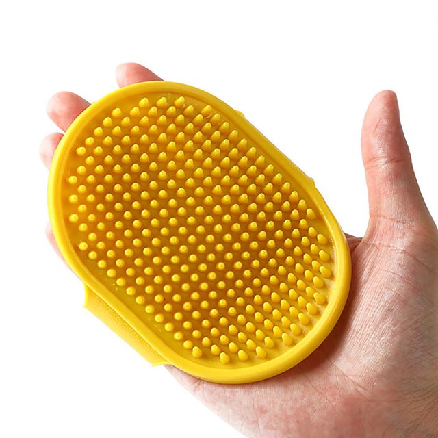 Cepillo de para perros y mascotas, de aseo con ajustable para lavar, limpiar, ador de , cabellero y corto - AMARILLO Salvador Cepillo de baño de aseo