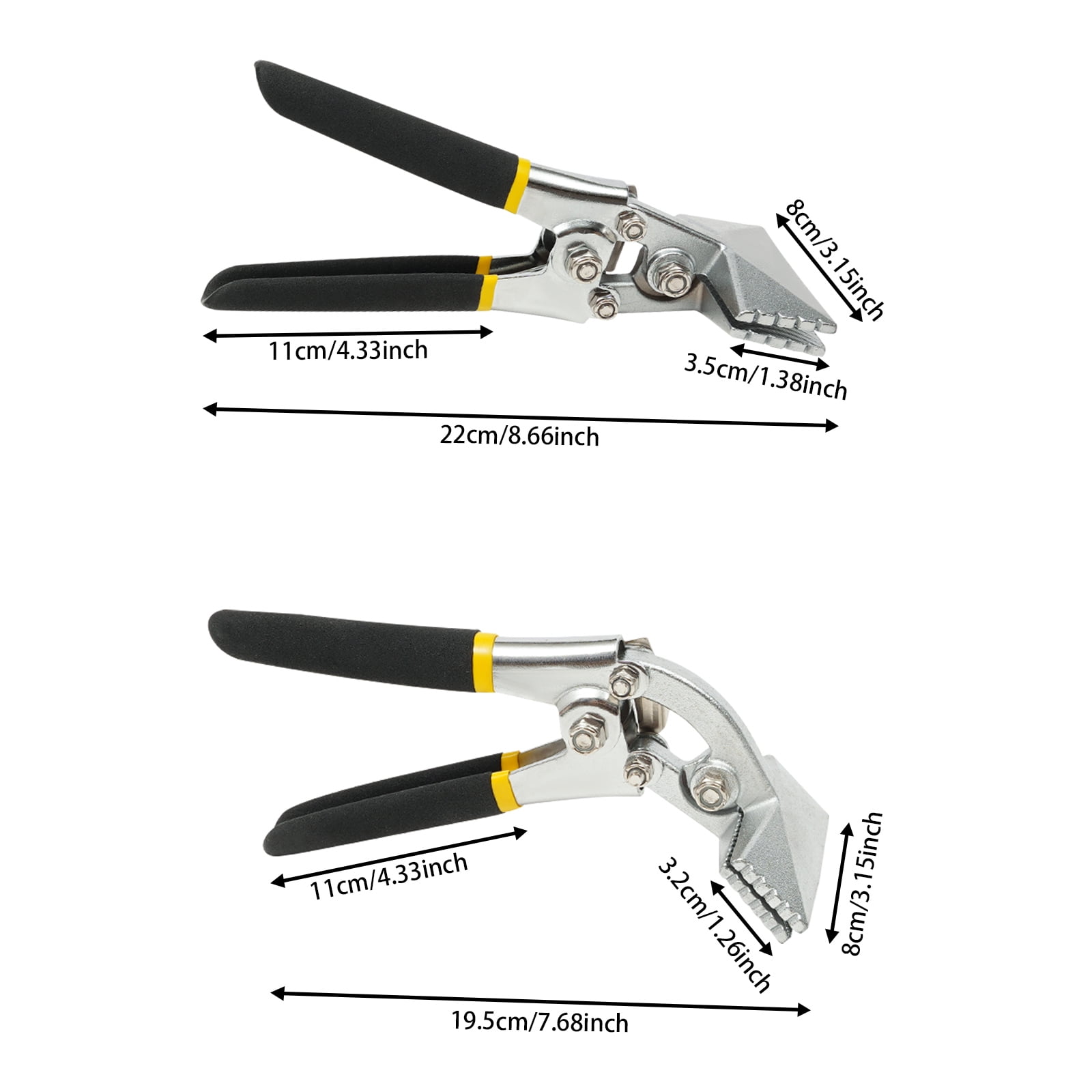 45# Steel Bending Pliers, 2Pcs Metal Mixing Pliers 75mm Straight and Elbow Hand Jaw Sheet Metal Bender Tools Flat Jaw Welding Welder's Pliers for Bending Flattening Sheet Metal