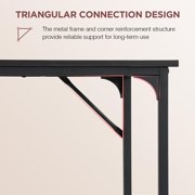 NiamVelo 39 In Computer Desk, Study Writing Table for Small Space, Save Space Office Desk with Metal Legs, Modern Steel Frame Wood PC Workstation for Home Office, Black