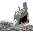 thumbnail image 6 of Compatible with iPhone 13 Mini Ring Holder Stand Case Glitter Plating Rose Gold Edge 360 Rotation Kickstand for Women Slim Soft Flexible TPU Protective Cover Case - 5.4 Inch (2021), Green, 6 of 8