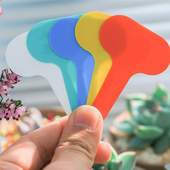 Raindrops Garden Tags 100Pcs T Shape Assorted Color Plastic for Garden Planter Signs and Yard Markers