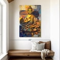 thumbnail image 2 of Elephant Stock Lotus Form Sitting Buddha Wall Art - Vertical Canvas Wall Art - Living Room Wall Decor - People Canvas - Orange And Blue Decor - 32" x 48", 2 of 5