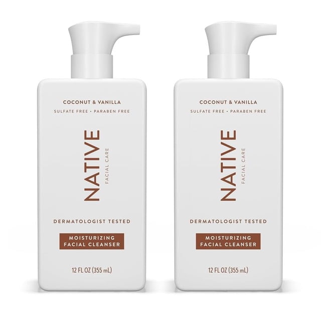 Limpiador facial nativo, gel de limpieza facial hidratante, 360 ml (paquete de 2)