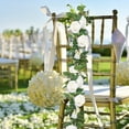 thumbnail image 4 of Guirnalda de rosas artificiales blanca para boda, jardín, pared, decoración, 4 of 5