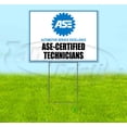 thumbnail image 1 of Ase Certified Tech (18" x 24") Yard Sign, Includes Metal Step Stake, 1 of 6