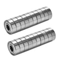 thumbnail image 1 of Rodamientos de bolas en miniatura Likrtyny 80 Uds 608ZZ ABEC-7 acero al carbono 8x22x7mm, 1 of 8