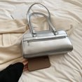 thumbnail image 4 of Bolso Hombro Mujer PU Chic Hobo Bag Color Sólido Elegante Fiesta (Plata), 4 of 9