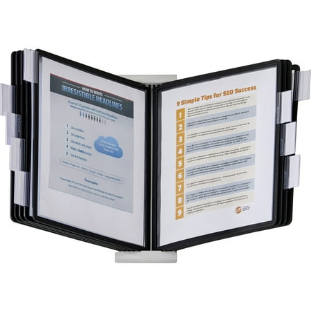 - Durable InstaView Expandable Desktop Reference System with Black Borders, 10 Panels
