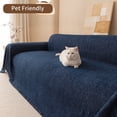 thumbnail image 3 of Smuge Sofa Cover, Sectional Couch Cover Protector Slipcover for 3 Cushion Couch L Shape Sofa towel Throw Sofa Loveseat Cover for Pets Dogs Cats (71"x 134", Navy), 3 of 7