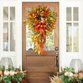 thumbnail image 5 of Autumn Maple Wreath Artificial Fall Decor For Front Door Wall Halloween & Thanksgiving（ Version For ）,One Deluxe Maple Leaf Wreath (45Cm), 5 of 8