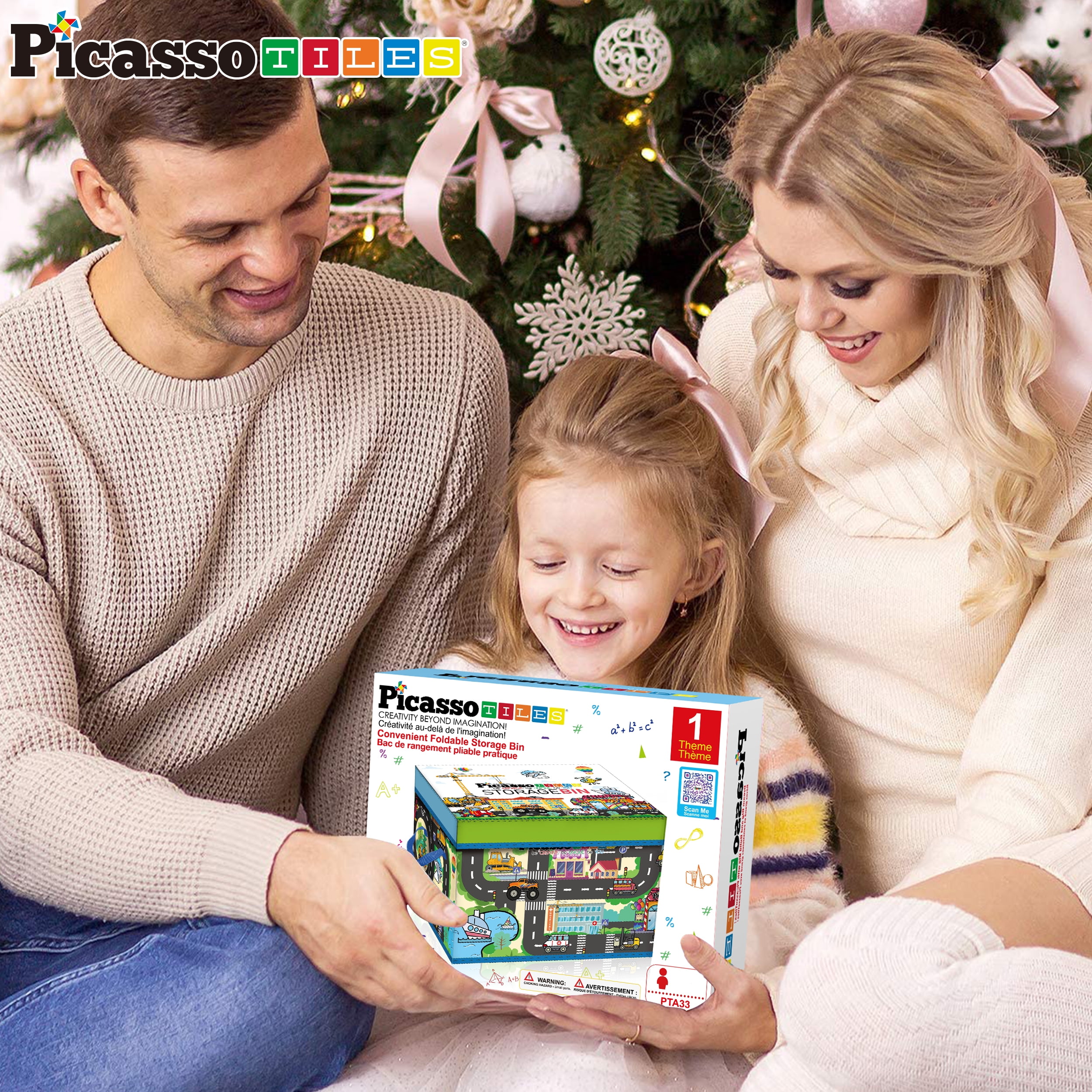 PICASSO TILES, Magnetic Tile Toy Organizer, Foldable City Storage