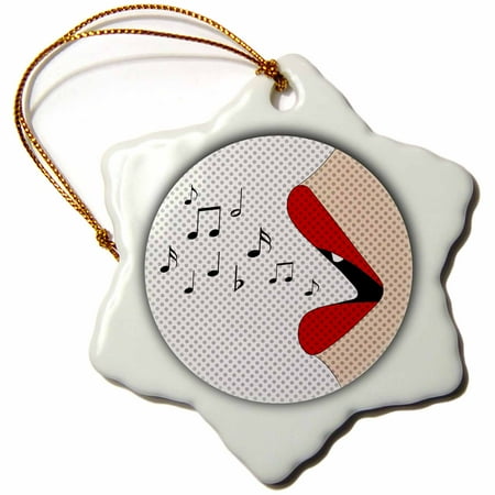 3drose red lips singing music notes snowflake ornament bellevue singing christmas tree