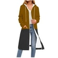 thumbnail image 1 of Wensltd Vestes Longues pour Femmes Chandails en Molleton à Capuche Zippés à Cordon Manches Longues pour Printemps Automne, 1 of 5