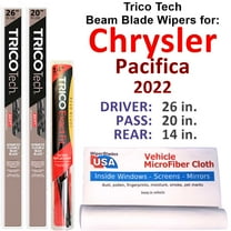 2022 Chrysler Pacifica Beam Blade Wipers (Set of 3) w/Rear Wiper